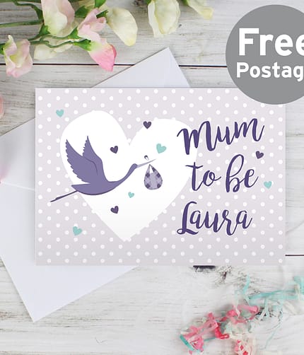 Personalised Mum to Be Stork Card - ItJustGotPersonal.co.uk
