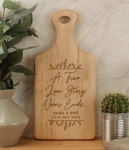 Personalised True Love Story Wooden Paddle Board - ItJustGotPersonal.co.uk