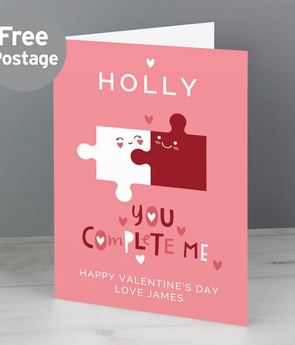 Personalised You Complete Me Card - ItJustGotPersonal.co.uk