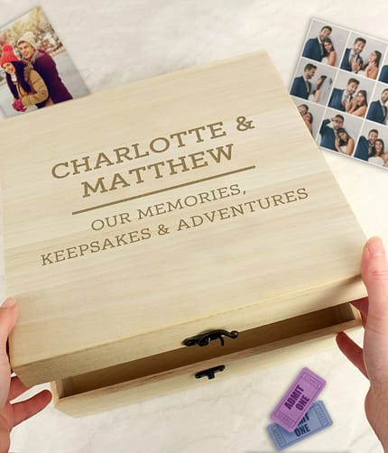 Personalised Any Message Large Wooden Keepsake Box - ItJustGotPersonal.co.uk