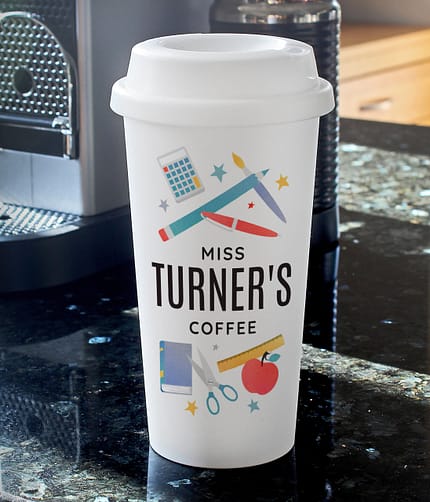 Personalised Teachers Insulated Reusable Eco Travel Cup - ItJustGotPersonal.co.uk