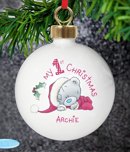 Personalised Me To You My 1st Christmas Bauble - ItJustGotPersonal.co.uk