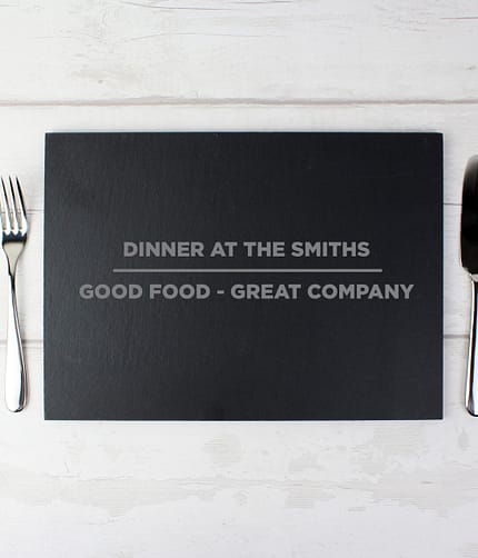 Personalised Classic Slate Rectangle Placemat - ItJustGotPersonal.co.uk