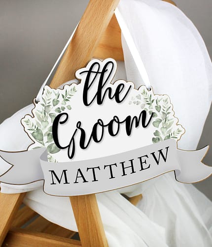 Personalised The Groom Wooden Hanging Decoration - ItJustGotPersonal.co.uk