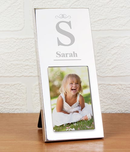 Personalised Small Initial 2x3 Silver Photo Frame - ItJustGotPersonal.co.uk