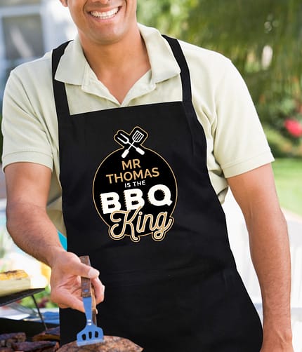 Personalised BBQ King Black Apron - ItJustGotPersonal.co.uk