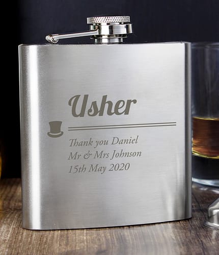 Personalised Usher Hip Flask - ItJustGotPersonal.co.uk