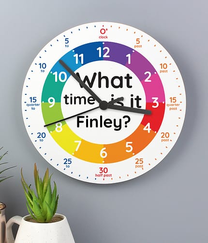 Personalised What Time Is It? Wooden Clock - ItJustGotPersonal.co.uk