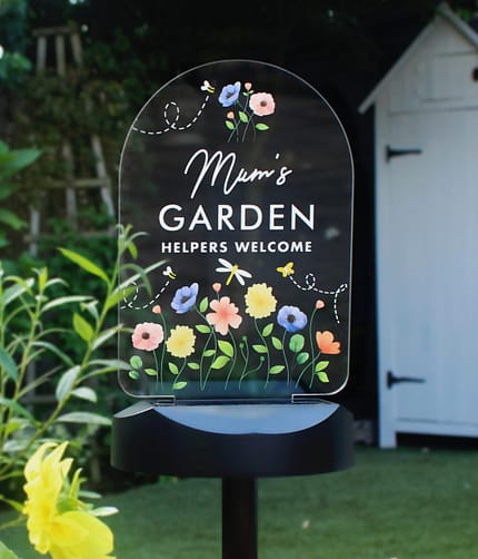 Personalised Flower Garden Outdoor Solar Light - ItJustGotPersonal.co.uk