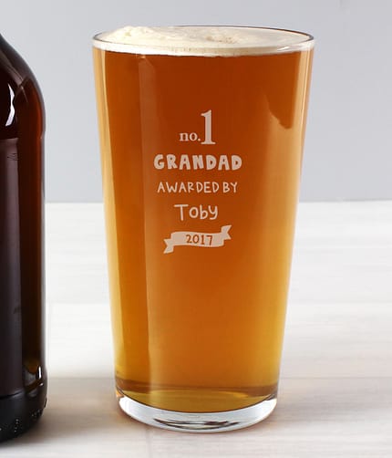 Personalised no.1 Awarded By Pint Glass - ItJustGotPersonal.co.uk