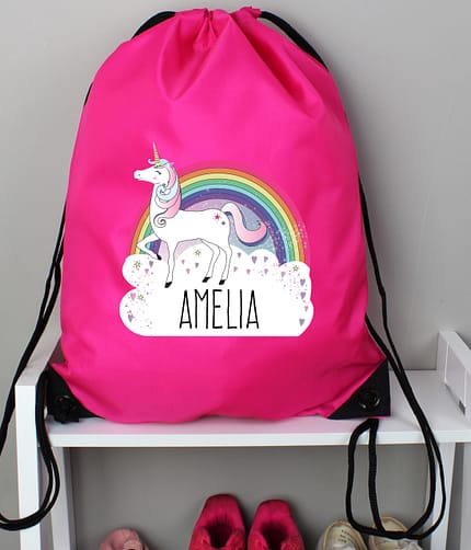 Personalised Unicorn Pink Kit Bag - ItJustGotPersonal.co.uk