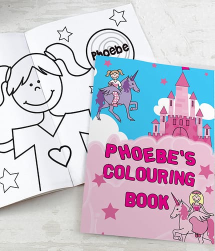 Personalised Princess & Unicorn Colouring Book - ItJustGotPersonal.co.uk