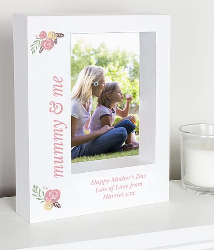 Personalised Floral 5x7 Box Photo Frame - ItJustGotPersonal.co.uk