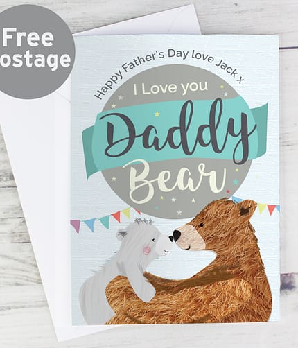 Personalised Daddy Bear Card - ItJustGotPersonal.co.uk