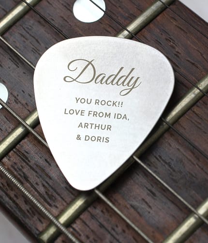 Personalised Free Text Big Name Silver Plectrum - ItJustGotPersonal.co.uk