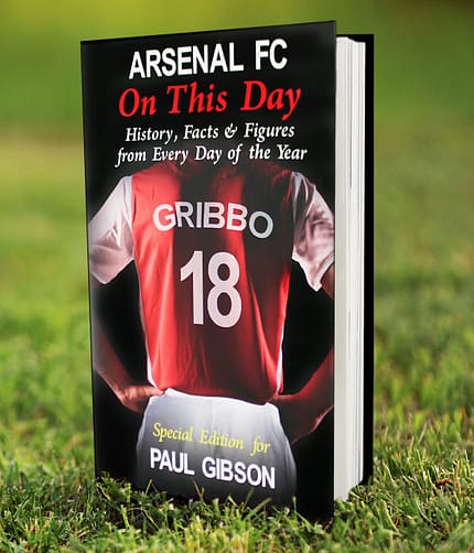 Personalised Arsenal On This Day Book - ItJustGotPersonal.co.uk
