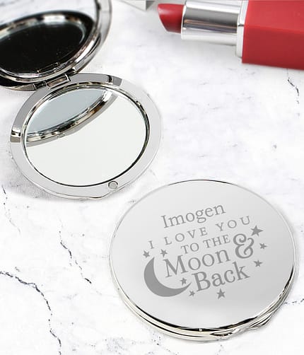 Personalised To the Moon and Back... Compact Mirror - ItJustGotPersonal.co.uk