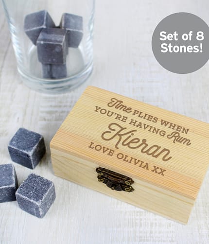 Personalised Time Flies When You're Having Rum Cooling Stones - ItJustGotPersonal.co.uk