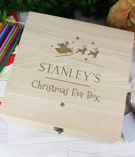 Personalised Large Wooden Christmas Eve Box - ItJustGotPersonal.co.uk