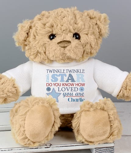 Personalised Twinkle Boys Teddy Bear - ItJustGotPersonal.co.uk