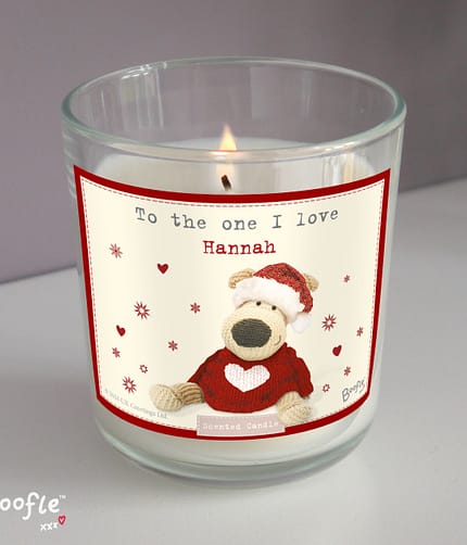Personalised Boofle Christmas Love Scented Jar Candle - ItJustGotPersonal.co.uk