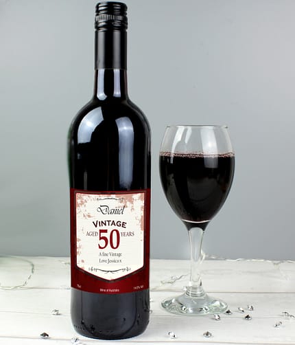 Personalised Red Wine Vintage Age Label - ItJustGotPersonal.co.uk