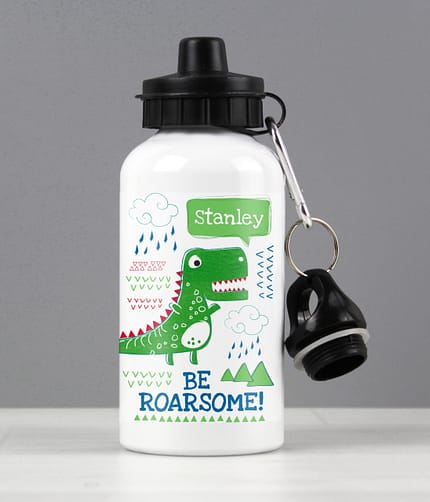 Personalised 'Be Roarsome' Dinosaur Drinks Bottle - ItJustGotPersonal.co.uk