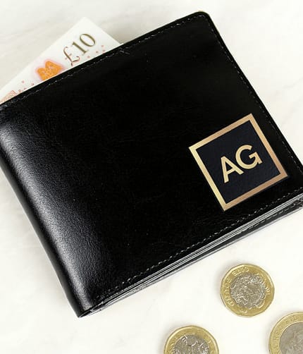 Personalised Gold Initials Leather Wallet - ItJustGotPersonal.co.uk