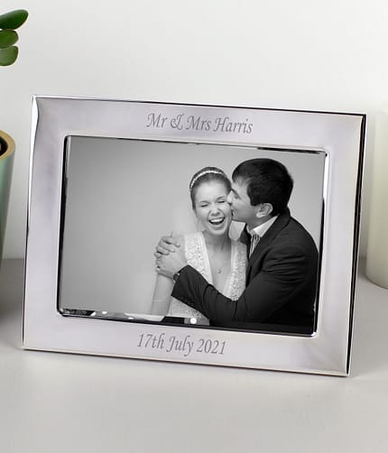 Personalised Silver Plated 5x7 Landscape Photo Frame - ItJustGotPersonal.co.uk