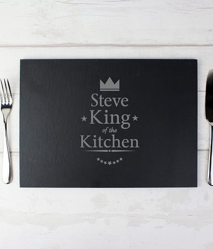 Personalised King of the Kitchen Slate Placemat - ItJustGotPersonal.co.uk