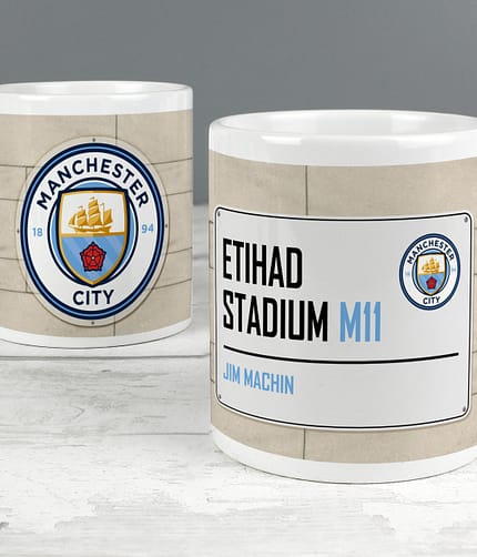 Manchester City FC Street Sign Mug - ItJustGotPersonal.co.uk