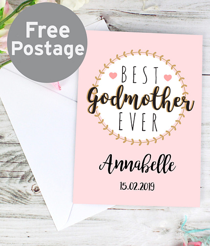 Personalised Best Godmother Card - ItJustGotPersonal.co.uk