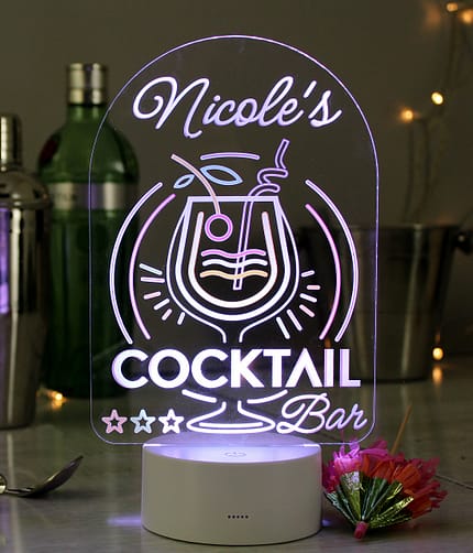 Personalised Cocktail LED Colour Changing Night Light - ItJustGotPersonal.co.uk