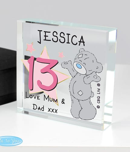 Personalised Me To You Sparkle & Shine Birthday Crystal Token - ItJustGotPersonal.co.uk