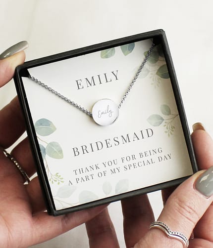 Personalised Botanical Sentiment Silver Tone Necklace and Box - ItJustGotPersonal.co.uk