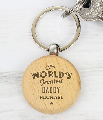 Personalised 'The World's Greatest' Wooden Keyring - ItJustGotPersonal.co.uk