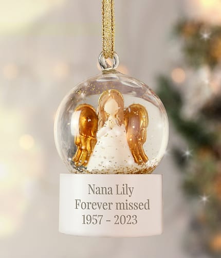 Personalised Angel Message Glitter Snow Globe - ItJustGotPersonal.co.uk
