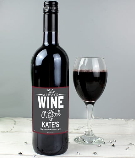 Personalised Wine O'Clock Red Wine - ItJustGotPersonal.co.uk
