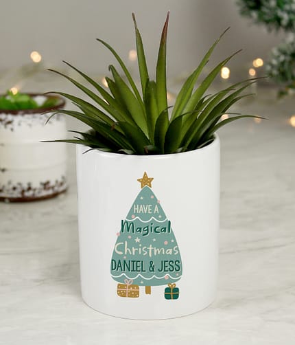 Personalised Have A Magical Christmas Ceramic Plant Pot - ItJustGotPersonal.co.uk
