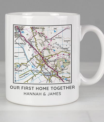 Personalised Present Day Map Compass Mug - ItJustGotPersonal.co.uk