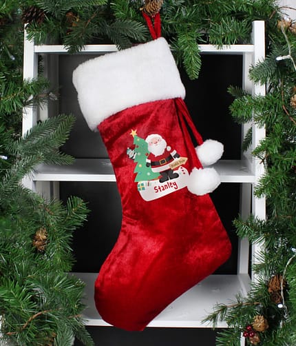 Personalised Santa Luxury Red Stocking - ItJustGotPersonal.co.uk
