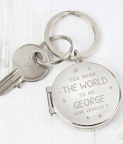 Personalised You Mean The World To Me Round Photo keyring - ItJustGotPersonal.co.uk