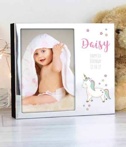 Personalised Baby Unicorn 6x4 Photo Frame Album - ItJustGotPersonal.co.uk