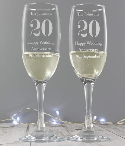 Personalised Anniversary Pair of Flutes - ItJustGotPersonal.co.uk