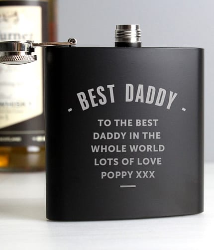 Personalised Any Message Black Hip Flask - ItJustGotPersonal.co.uk