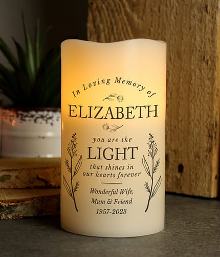 Personalised In Loving Memory LED Candle - ItJustGotPersonal.co.uk