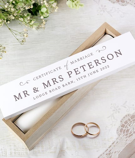 Personalised Wedding Wooden Certificate Holder - ItJustGotPersonal.co.uk