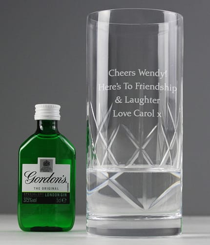 Personalised Cut Crystal & Gin Gift Set - ItJustGotPersonal.co.uk