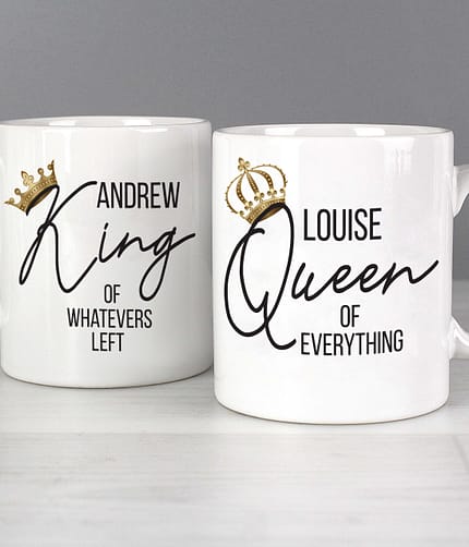 Personalised King and Queen of Everything Mug Set - ItJustGotPersonal.co.uk