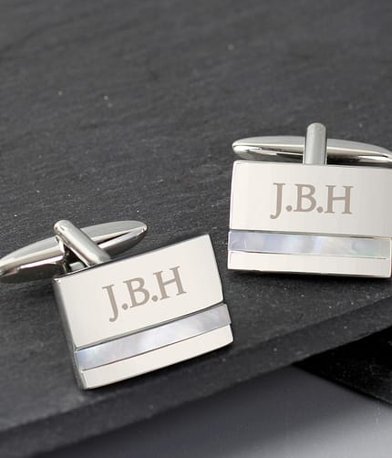 Personalised Mother of Pearl Cufflinks - ItJustGotPersonal.co.uk